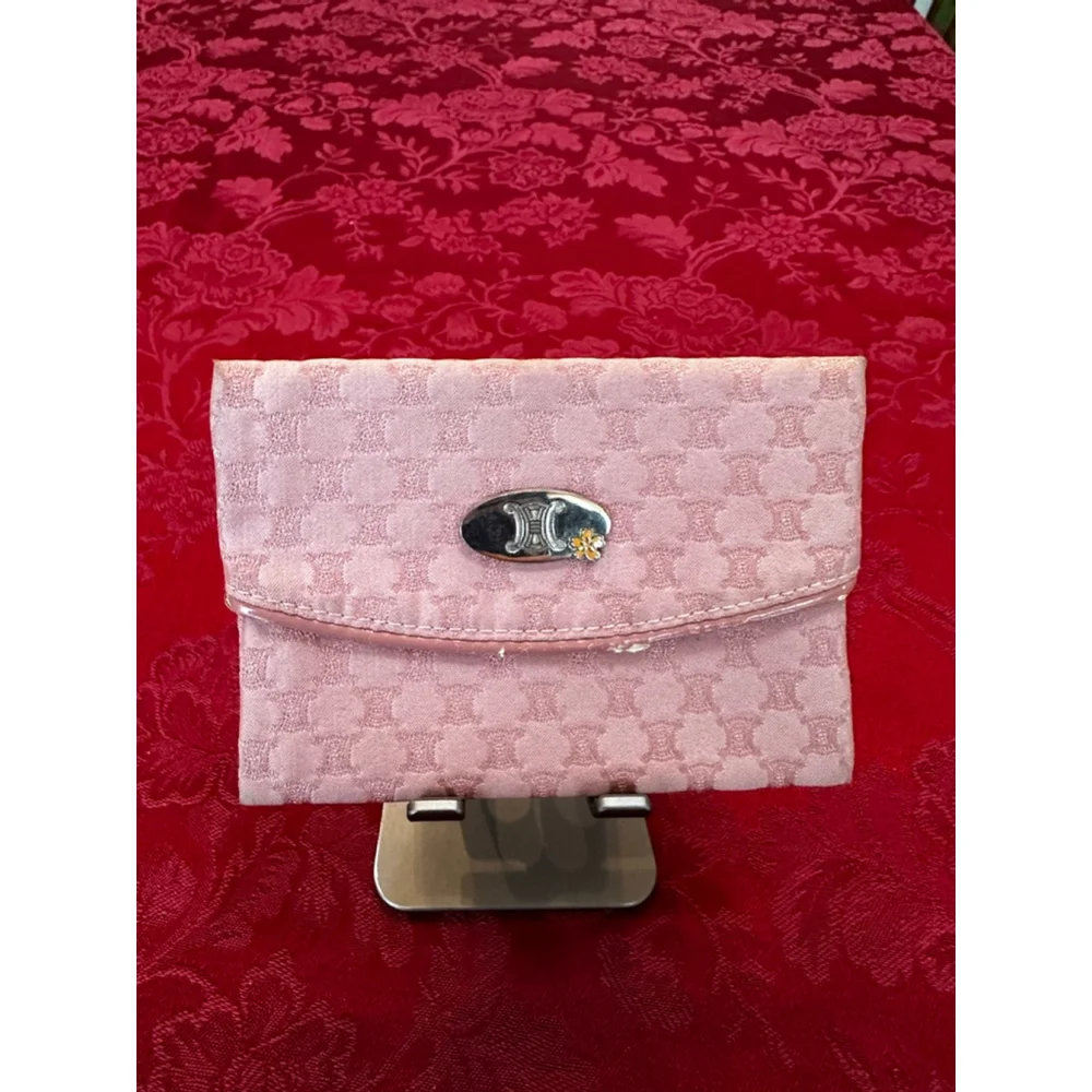 Celine Pink Canvas Monogram & Silver Hardware Tissue Holder